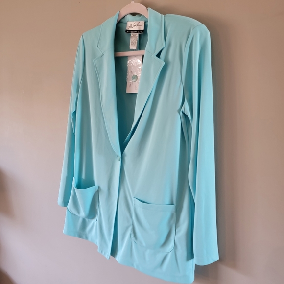 Casual Vintage Blazer Jacket Eggshell Blue Y2k - Picture 5 of 11